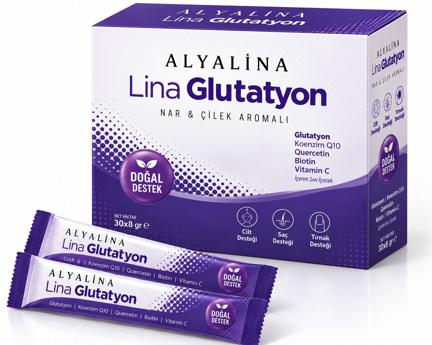 Lina Glutatyon Şaset <BR>30*8 gr<BR>Ön Satışta <BR>26 eylülde kargolanacaktır.